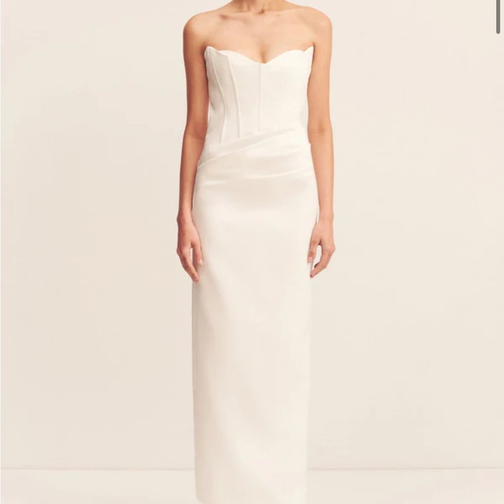 Shona Joy Strapless Cream Dress